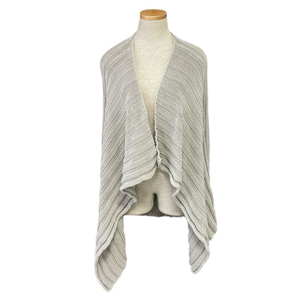 Eileen Fisher Sweater Waterfall Cardigan Women's Large Khaki Knit Organic Cotton